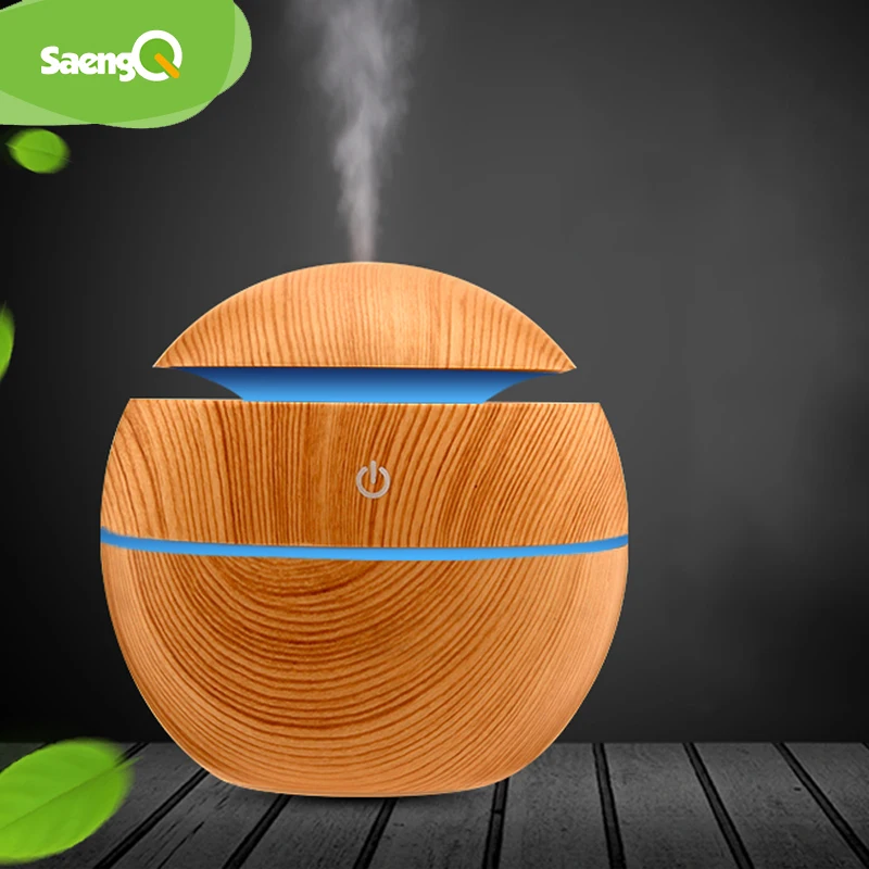 

saengQ Air Humidifier Usb Aroma Diffuser Mini Wood Grain Ultrasonic Atomizer Aromatherapy Essential Oil DiffuserFor Home Office