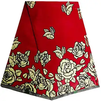 

red color dashiki ankara wax prints wax fabric african style 6yard african wax fabrics high quality wax cloth for wedding bride
