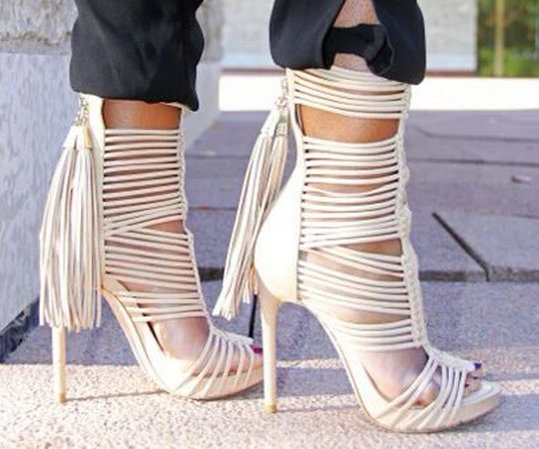 black and white gladiator sandals