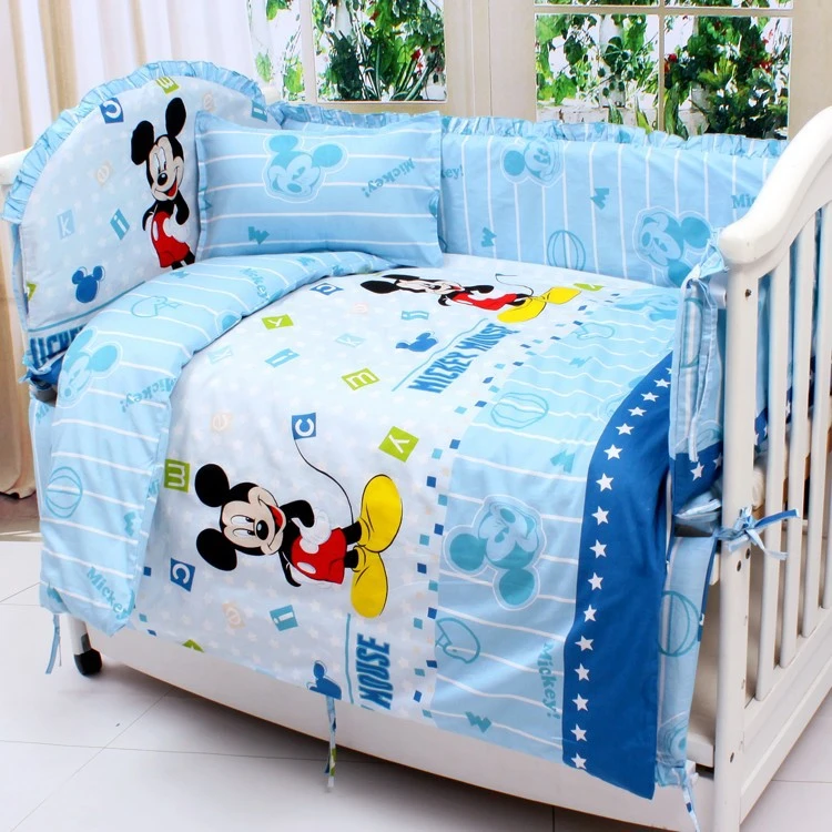 Promotion Parure De Lit Lavable Avec Motifs De Dessins Animes Pour Bebe Ensemble De Literie Avec Pare Chocs Couette Matelas Et Oreiller 7 Pieces Aliexpress