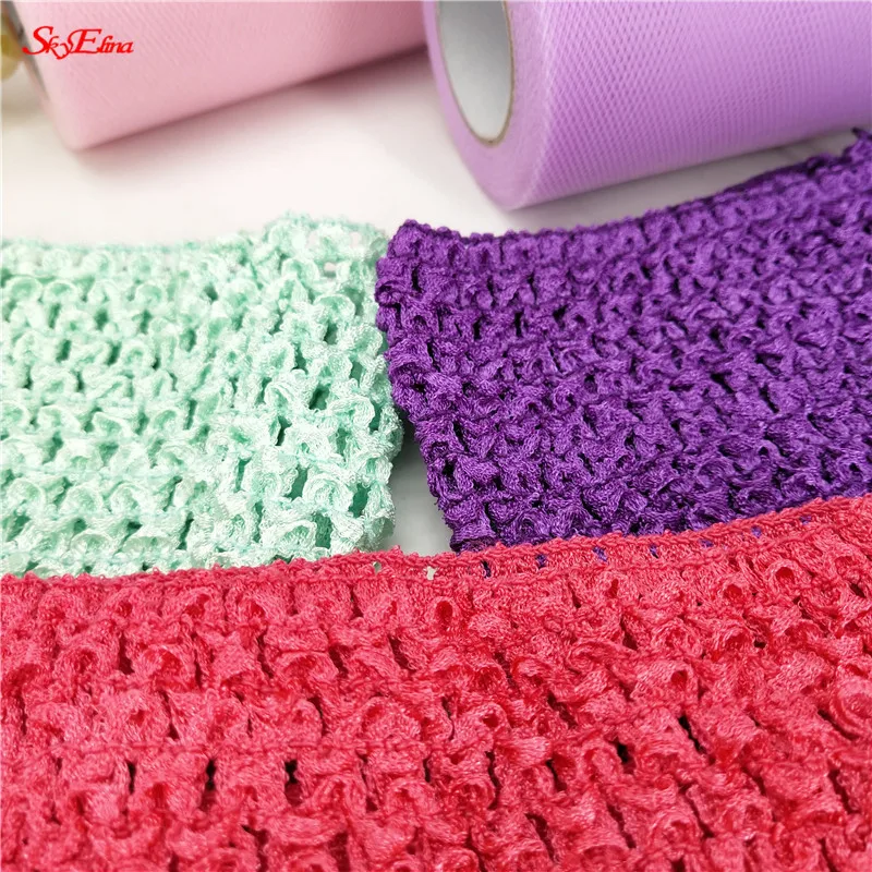 1Pc 1515cm Knitted Crochet Tube Tops with Lining Inside Elastic for Girl Handmade Tulle Roll DIY Skirt Dress Accessories 8z (97)