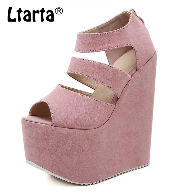 

COWCOM 2019 Spring And Summer New Waterproof Platform Nightclub Stage High Heel Sandals Wedge Heel High Heel Sandals JXQ-226-2