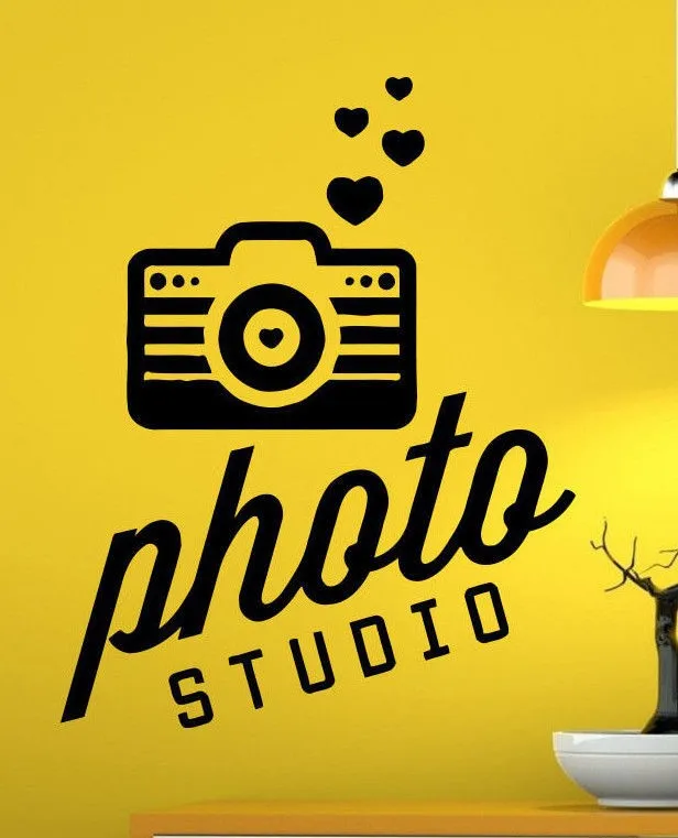 

Free Shipping Photo Camera Vinyl Wall Decal Studio Salon Interior Mural Art Wall Sticker Studio Photography Room Home Decoration