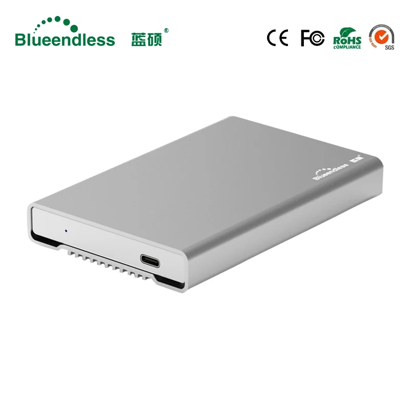 Aluminum Hdd Enclosure 2.5" Mobile Hard Disk Case Type-c Sata USB 3.1 Caddy All Metal Case Notebook External Hard Disk Box