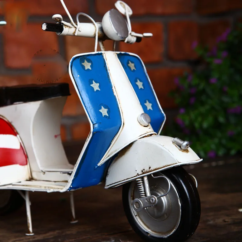 Круто! Железный мотоцикла синий и красный мотоцикл Vespa украшения L30CM * W15CM H19.5CM