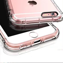 Высокое качество анти-стук case для iphone 6 6s 6 plus case силиконовые для iphone 6s case тпу прозрачная крышка 360 полный защитный + стекло