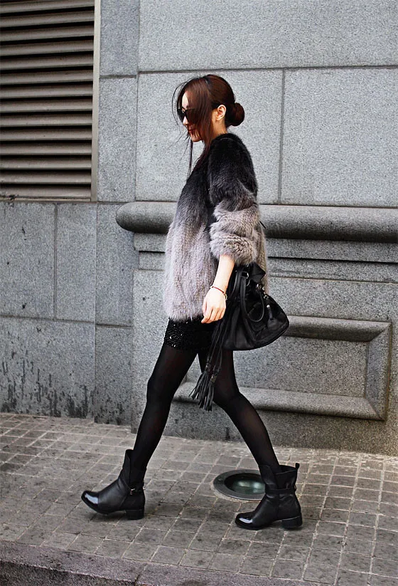 Норки пальто с мехом женская Норковая Меховая куртка черный градиент Цвет Зимний толстый мех норки жилетки F186
