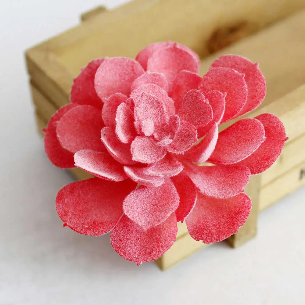 1Pc Red Plastic Assorted Decorative Artificial Succulents Bulk Plants Faux Miniature Fake Mini Desert Succulents For Garden