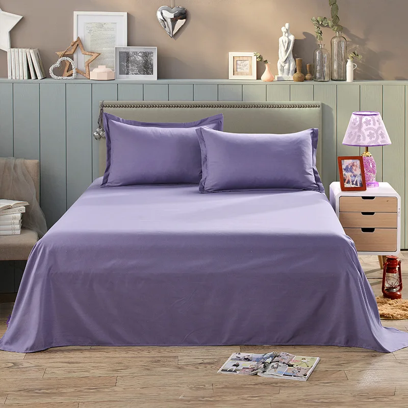 

1 Piece Purple Color Flat Sheet For Children Adults Single Double Size Polyester Sanding Flat Bed Sheet (No Pillowcase) XF338-13