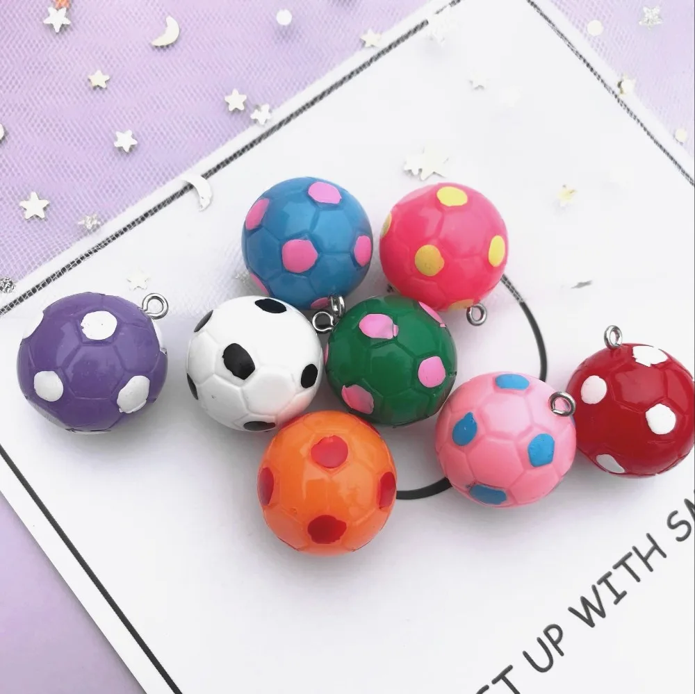 

3D 20mm resin football charms very cute keychain pendant necklace pendant for DIY decoration