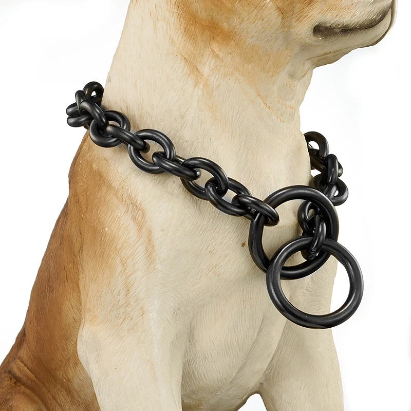 15MMFashion Heavy 316L Stainless Steel Silver Color/Gold/Black Dog Oval Rolo Link Chain Pet Collar Choker Necklace12-32