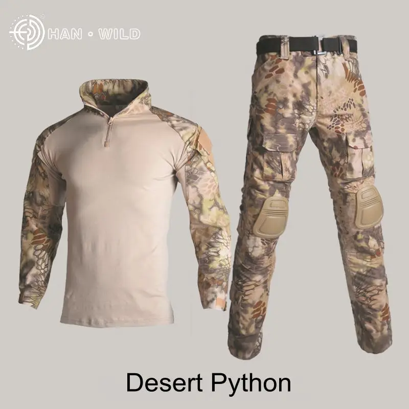 Тактическая армейская форма для охоты на открытом воздухе, авиационная униформа, камуфляжный Ghillie костюм, боевая рубашка+ брюки со съемными налокотниками