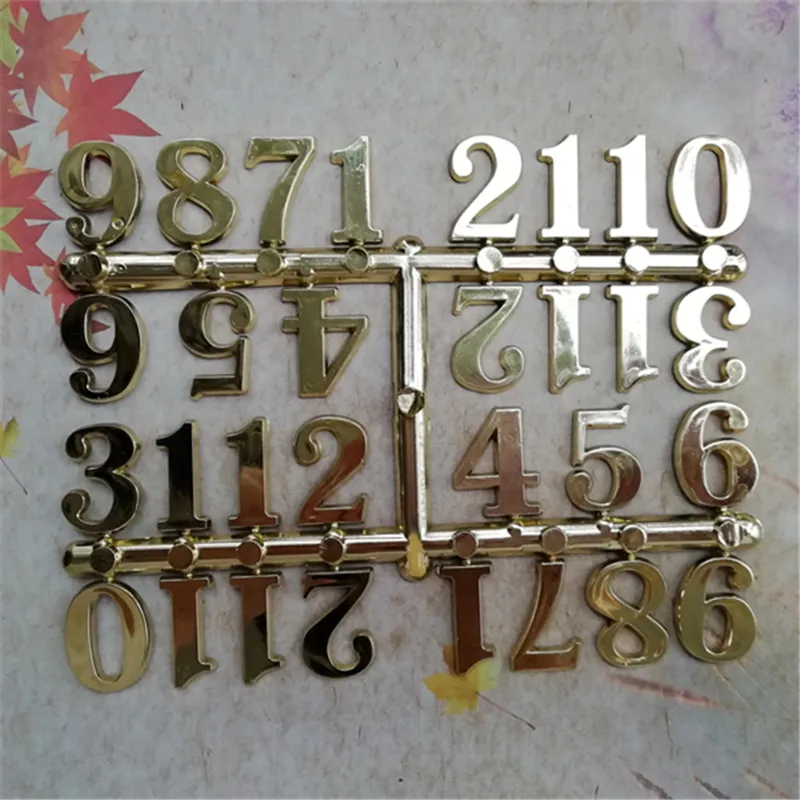 50 комплектов 2,5 см Хорошее качество золотые арабские цифры для кварцевых часов аксессуары