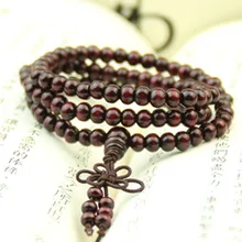 6 MM Marrom Contas de Madeira com Pedra Preta em Forma de Esfera de Pedra Mens Colar Mens Jóias Mala Rosário Pulseiras Mens 2019(China)