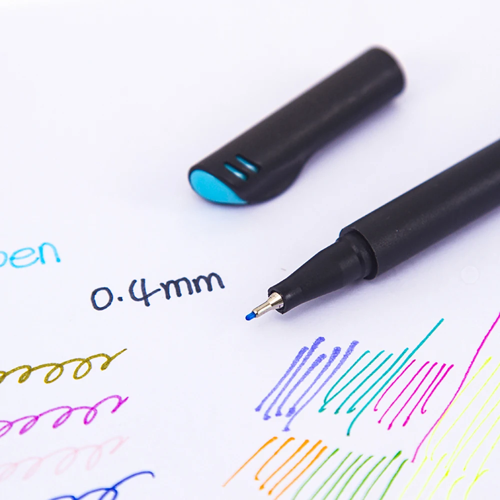 12 цветов воды Цветные Fineliner волокна советы ручка для детей граффити крюк