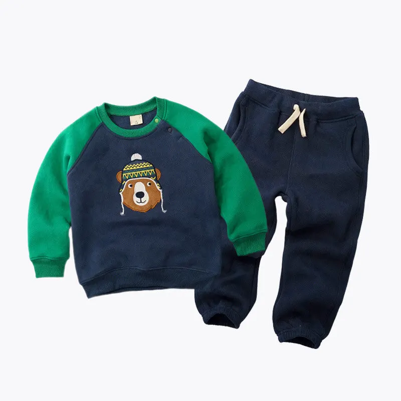 Hp-03 осенне-зимние детские комплекты одежды для мальчиков и девочек на От 1 до 5 лет из плотного хлопкового флиса - Цвет: 6