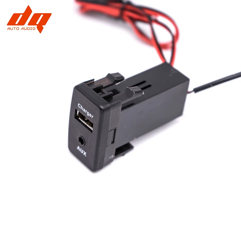 

2.1A USB Charger AUX Socket for TOYOTA VIGO Power Adapter 3.5mm Indicator Audio Refit Lossless Modification Phone Charger