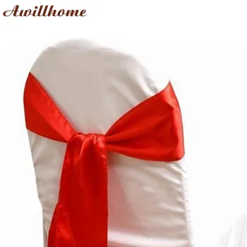 

FREE SHIPPING 100 pcs wedding red chair sash satin sashes for chairs