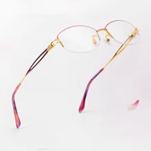 Чистые титановые женские очки полуоправы Рецептурные очки для близоруких очков дизайнерские оптические очки Рамка 874