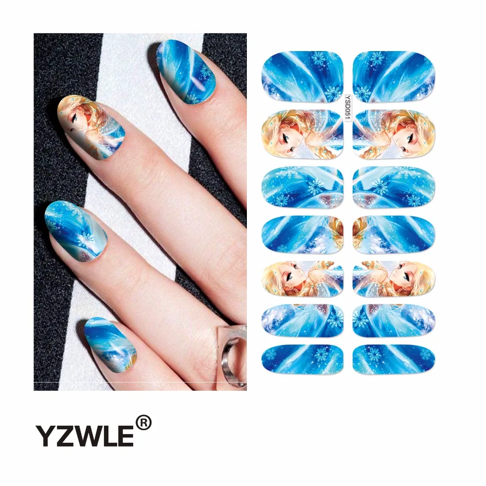 

YZWLE 1 Sheet Water Transfer Nails Art Sticker Manicure Decor Tool Cover Nail Wrap Decal (YSD051)