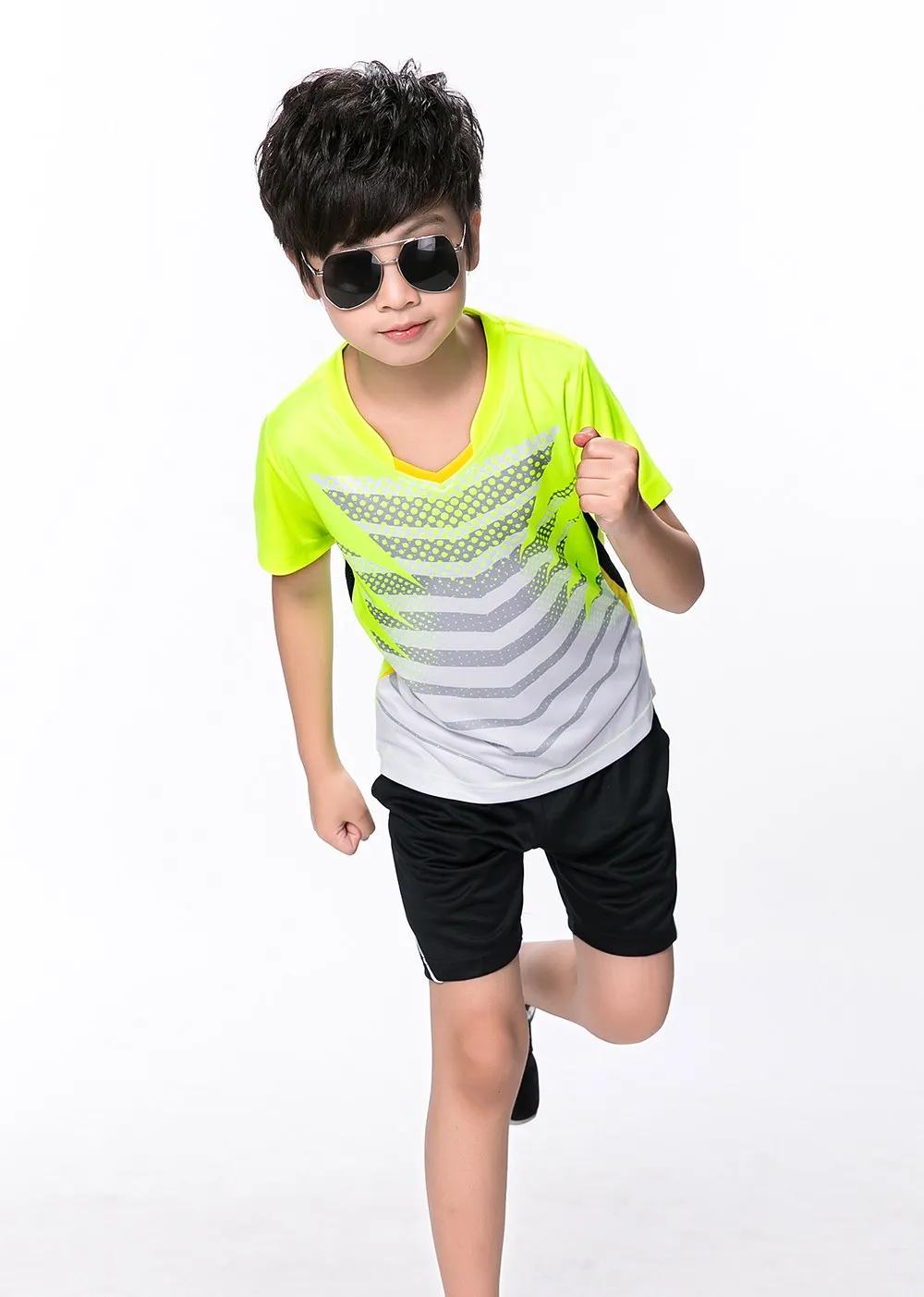 Детская одежда для бадминтона спортивный костюм для мальчиков Спортивная одежда для настольного тенниса для девочек быстросохнущая рубашка для бадминтона+ шорты 5069