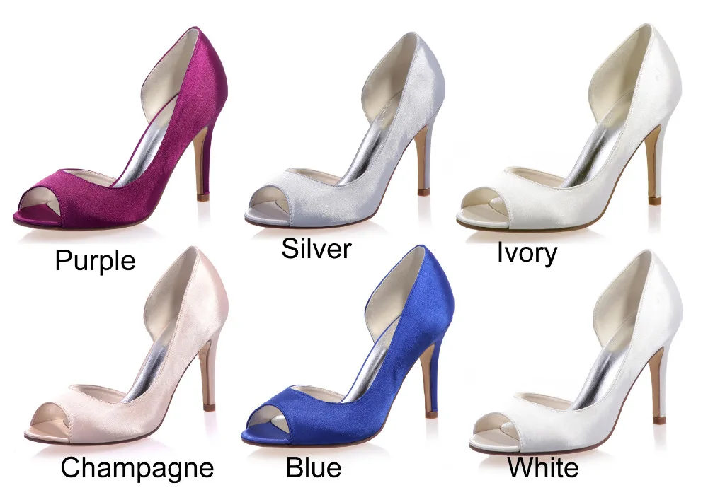 Туфли лодочки женские атласные на высоком каблуке с открытым носком|toe heels|heels