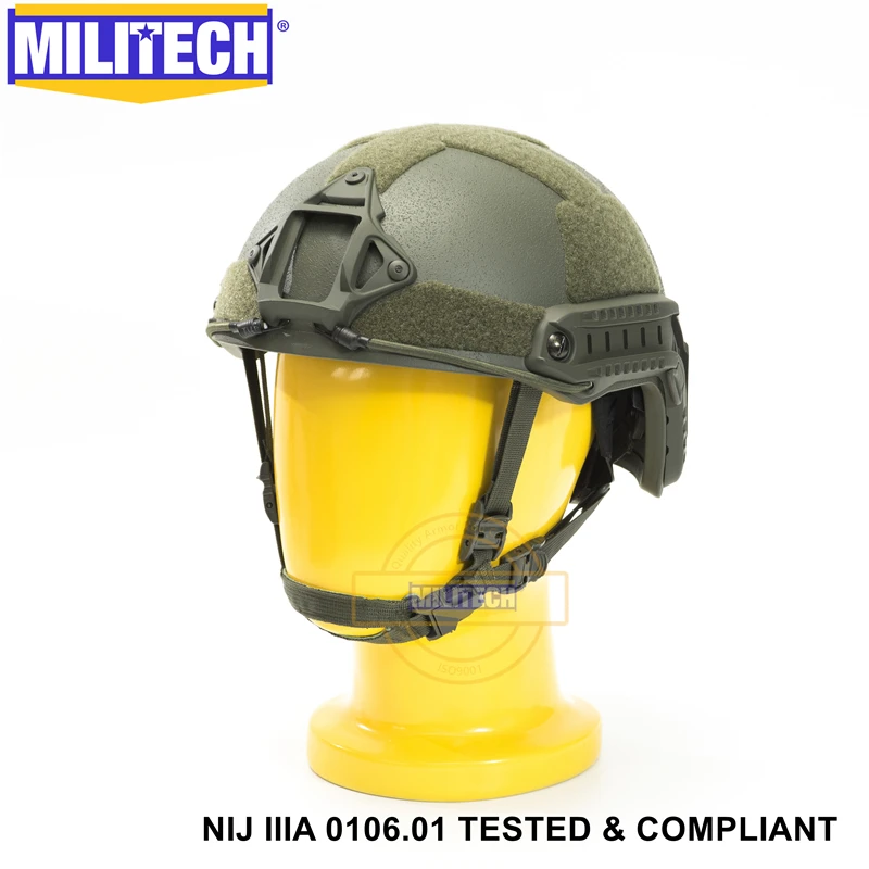 Militech баллистический шлем NIJ уровень IIIA 3A ISO сертифицированный Быстрый OCC циферблат High Cut XP Cut арамидный пуленепробиваемый шлем с HelmetBag