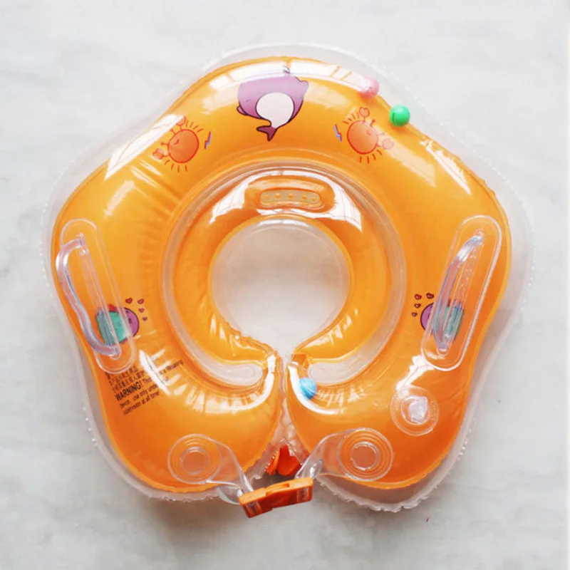 Orange Neck Float Детские аксессуары для плавания, кольцо для шеи, безопасная трубка для младенцев, круг для купания, надувной фламинго, Прямая поставка воды - Цвет: Orange Neck Float