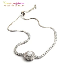 Yunkingdom blue green black white crystals bracelets for women elegant fashion wedding jewelry gifts