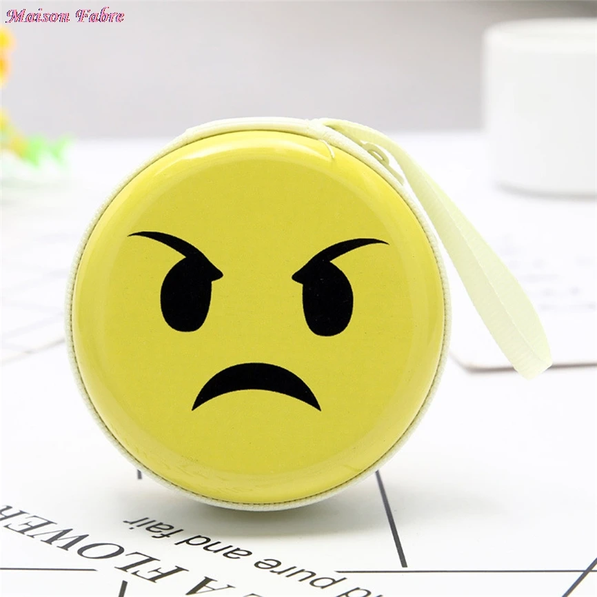 

Fashion Bag & Wallets Mini Coin Cute Expression Elements Round Headset Purse Wallet Pouch Bag Women 30Z