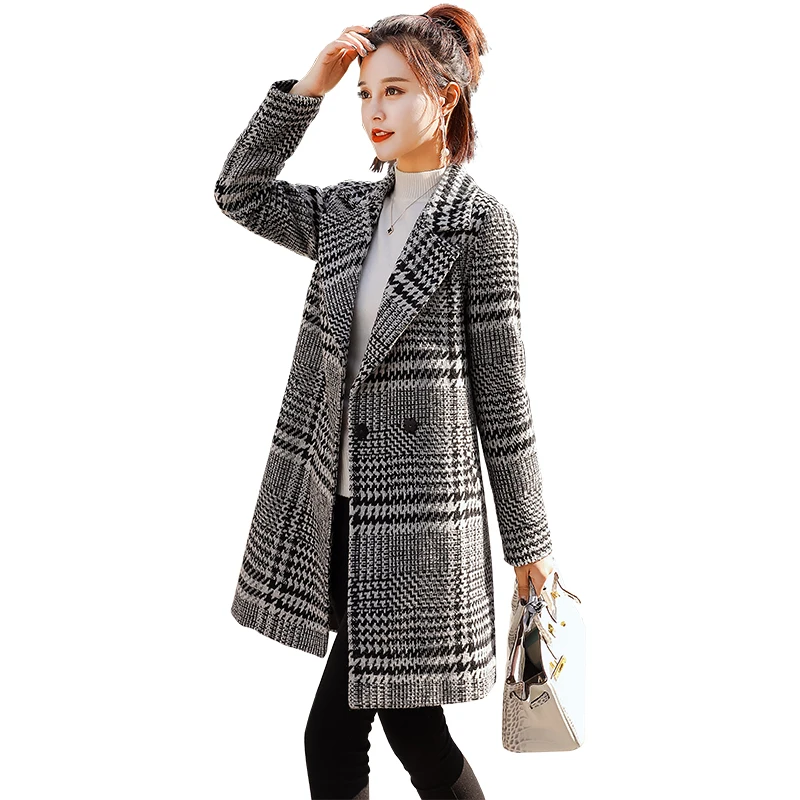 Модное женское Шерстяное Пальто, женское длинное пальто, новая Корейская версия, дикое шерстяное пальто, женское Трендовое MS