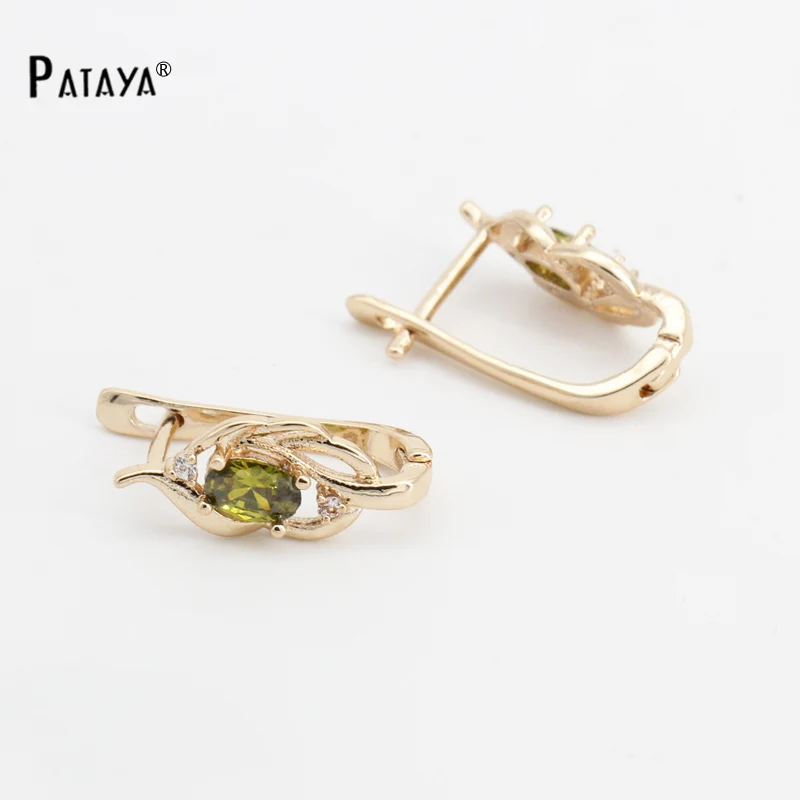 Винтажные серьги PATAYA из розового золота 585 пробы натуральный кубический цирконий