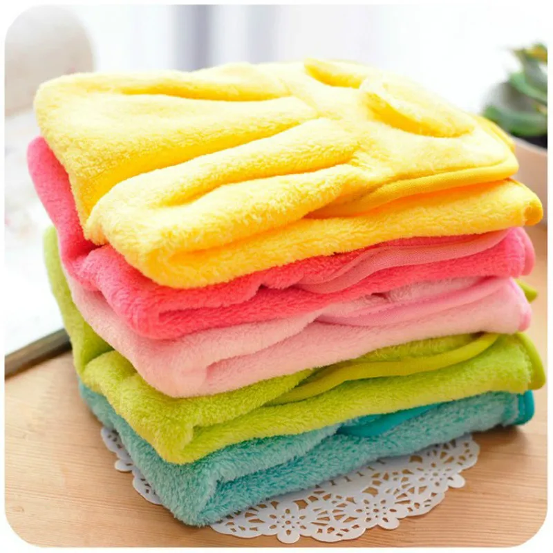 New Baby Hand Towel Soft Children's Cartoon Animal Hanging Wipe Bath Face Towel colorful kitchen bathroom Healthy