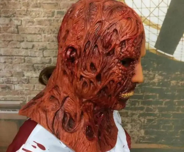 Хэллоуин чрезвычайно противная маска для взрослых маска зомби латексная кровавая страшная полный костюм маска для лица вечерние косплей реквизит
