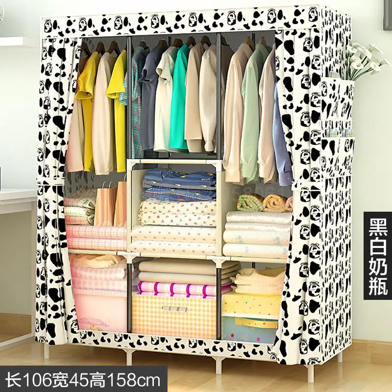 Простой гардероб детской домашней Спальни Ткань Шкаф простой экономической пространство небольшого гардероба - Цвет: ml18