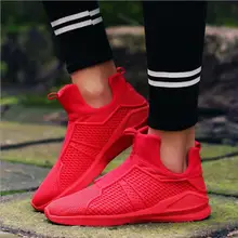 2016 de Alta Calidad Rojo Blanco Hombres Zapatos Casuales Zapatos Transpirables de Lujo Al Aire Libre Entrenadores Zapatos Hombre Zapatos Para Caminar Planas Con Cómoda