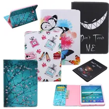 Модный чехол-портмоне с изображением дерева цветов бабочек, синего и черного цвета из искусственной кожи для samsung Galaxy Tab S2 8,0 T710 T715