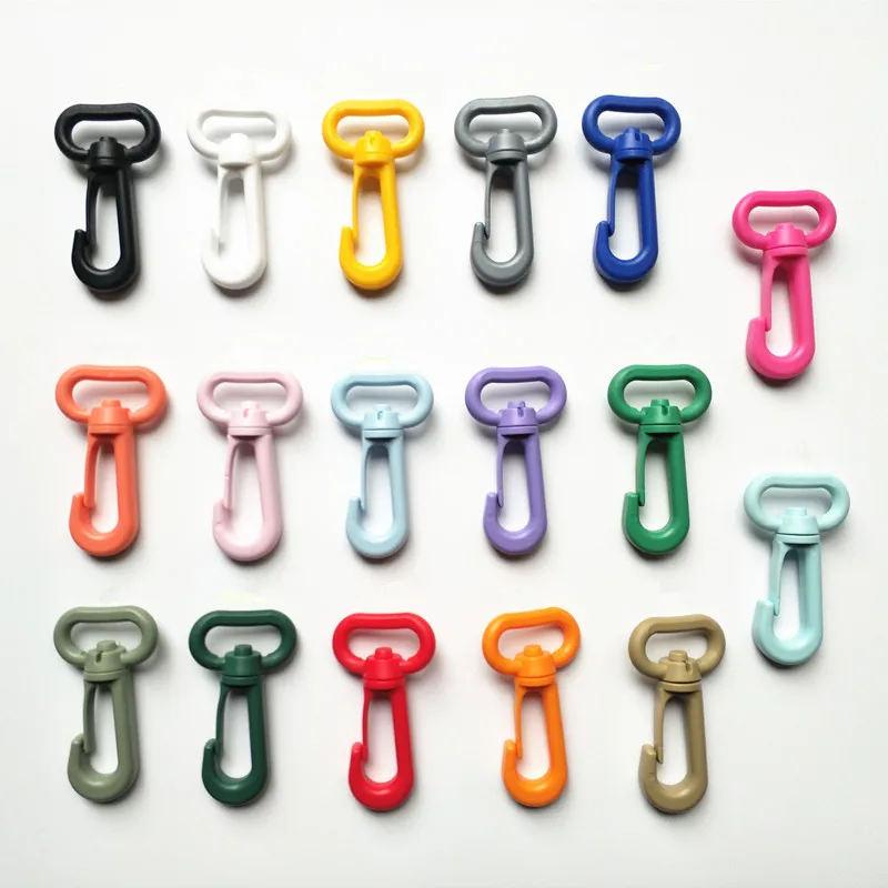

10Pcs Color Plastic Buckle Swivel Lobster Clasp Clips Key Hook Keychain Hook Clip Dog Buckle DIY Bag Accessories