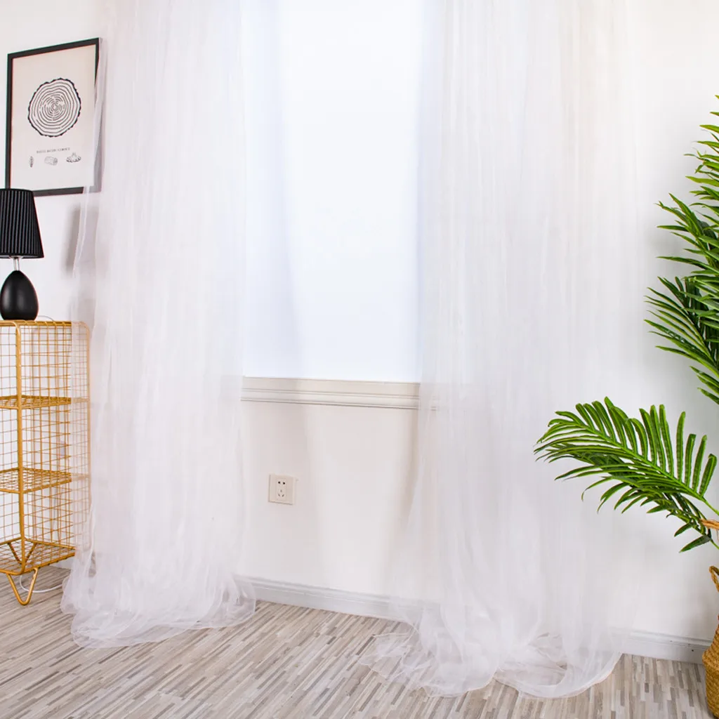 

2019 Home Essentials Are Most Useful 1Pcs Sheer Curtain Tulle Window Treatment Voile