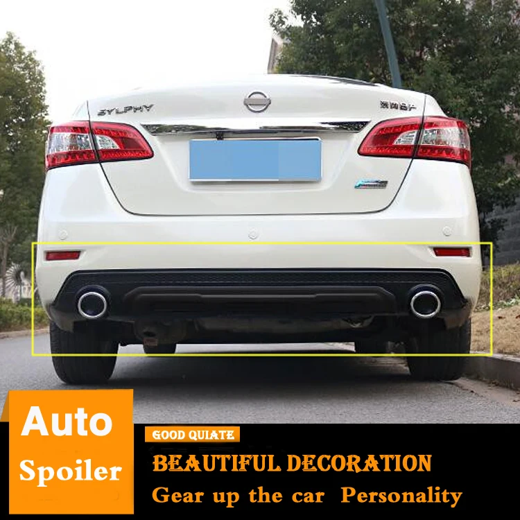 

For 2012-2015 Nissan Sentra SYLPHY Rear Bumper Diffuser Bumpers Protector Rear Spoiler ABS Material Body kit bumper rear lip