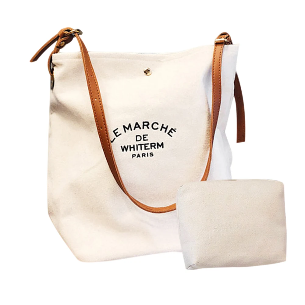 Женская сумка через плечо для девушек, Повседневная сумка из парусины для путешествий и покупок, Новинка - Цвет: Коричневый