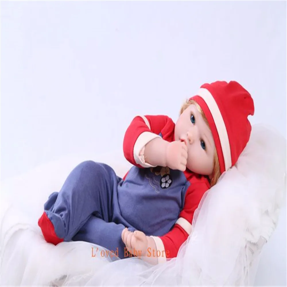 SanyDoll см 20 дюймов 50 см Силиконовые Детские куклы reborn Детские игрушки Модный комплект голубые глаза для маленьких мальчиков и девочек