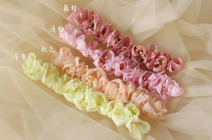 Newborn Photography Prop ruffle burn edge flower wreath headwear new born full month photography headdress headband