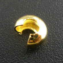 DoreenBeads сплав Обжимные бусины полукруглые золотой цвет 5 мм(2/") Диаметр, 15 штук Новинка