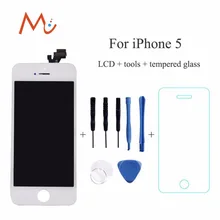 100% Brand NEW white black lcd display for iphone 5 5G touch screen Digitizer assembly No Dead Pixel+ tools + tempered screen