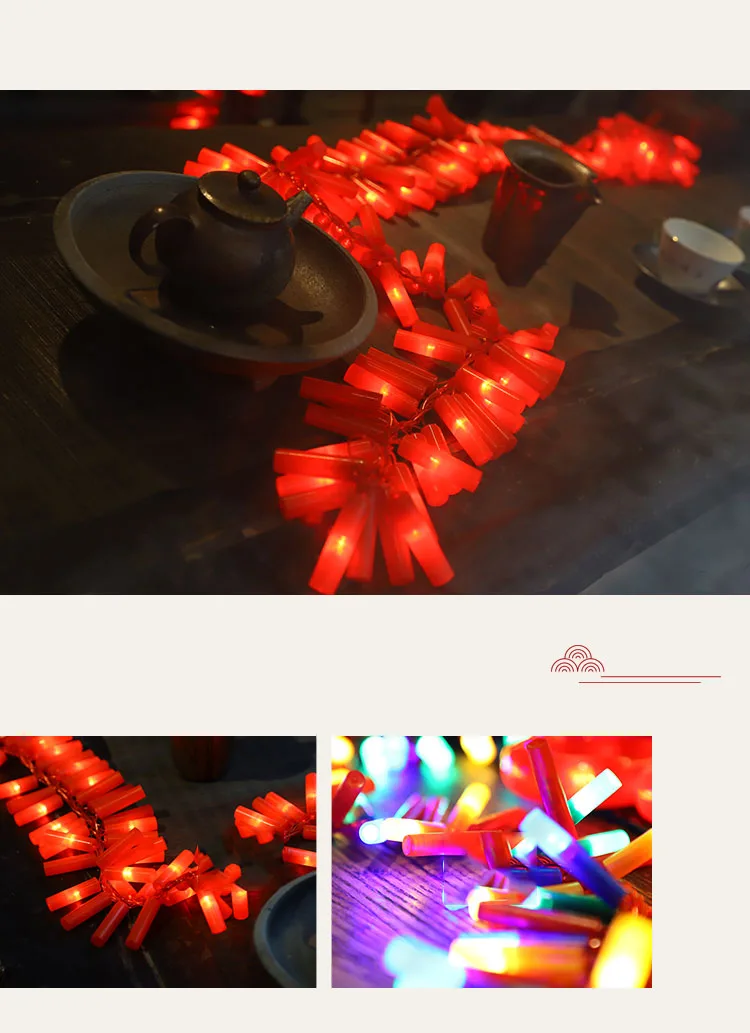 90 светодиодный фея Красный Петарды со звуком AC 220 В строки 1 м светодиодный украшения для Рождественский венок на окна Новый год