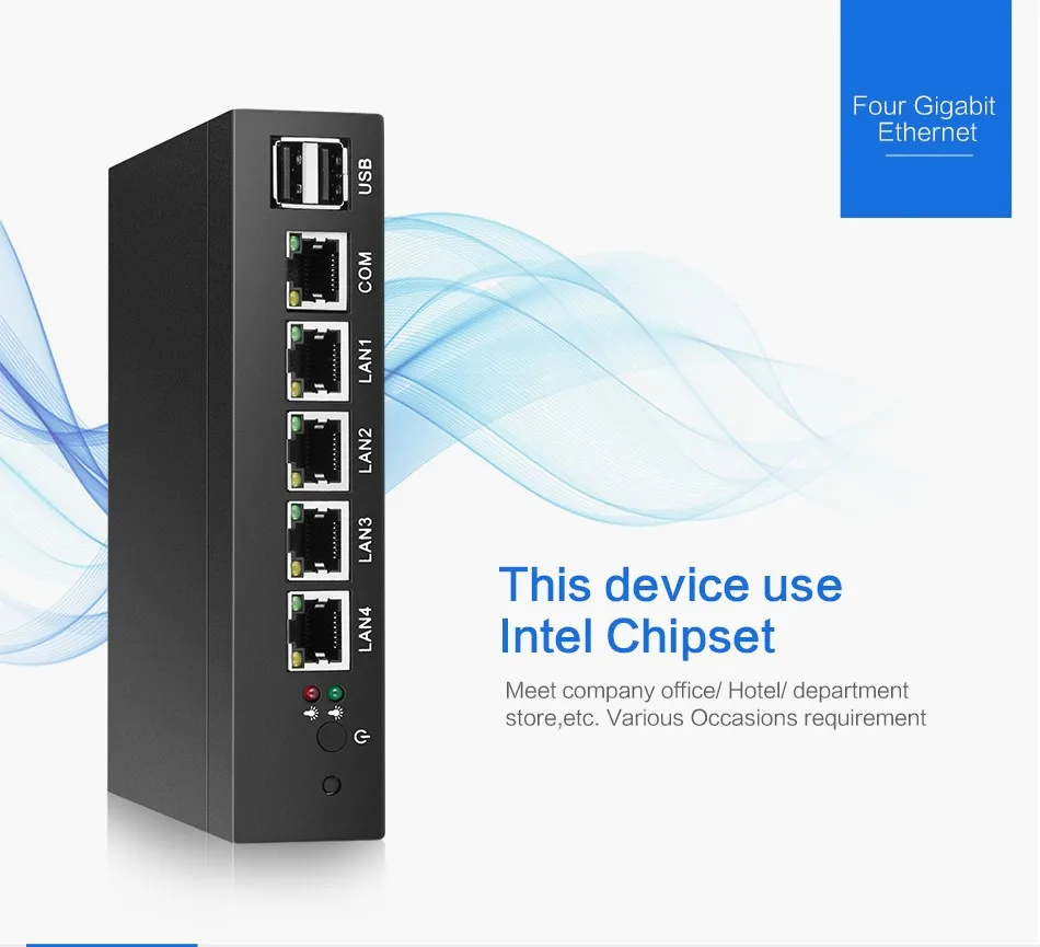 4 Lan RJ-45 порты fanlessMini ПК Intel Celeron двухъядерный J1800 4* Ethernet HD графика Windows 10 Pfsense брандмауэр маршрутизатор