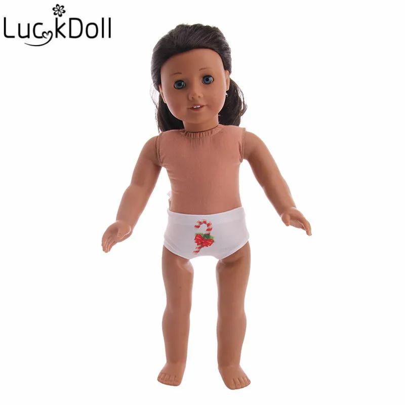 Luckdoll Рождественская Кукла трикотаж+ трусики+ обувь подходит 18 дюймов американские кукольные аксессуары лучший подарок