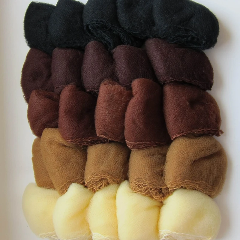 whole sale 500pcs hairnet 5mm nylon hair nets invisible disposable hair net 20inch five colors mix black,dark brown,brown,blonde