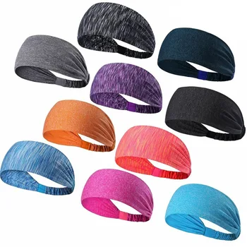 

Elastic Sport Headband Fitness Yoga Sweatband Outdoor Gym Running Tennis Basketball Wide Hair Bands Athletic Men Women TX005